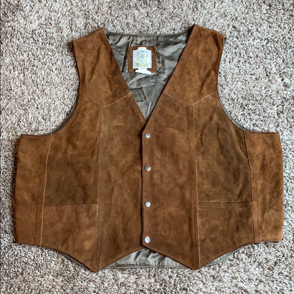 Vintage suede leather vest men’s sz XL